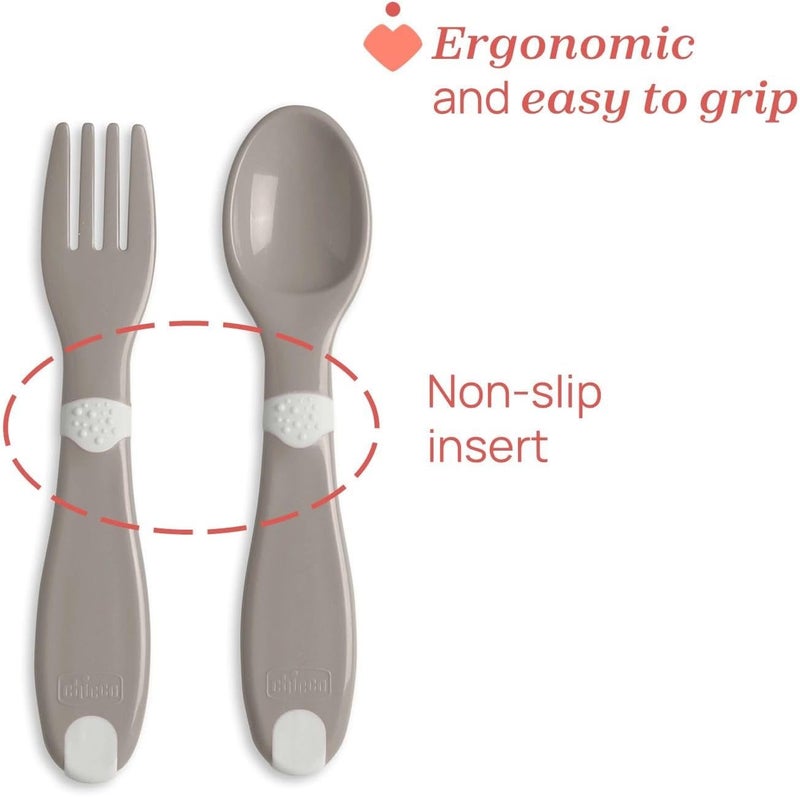 Chicco First Cutlery 12m+, Grey - Image 2